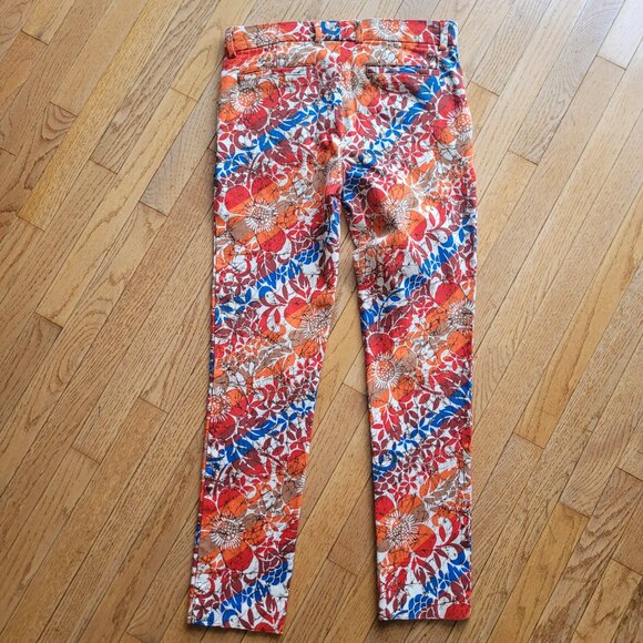 Mr Turk Trousers Bright Multicolor Floral Print Dress Pant Beach Art - Picture 7 of 15